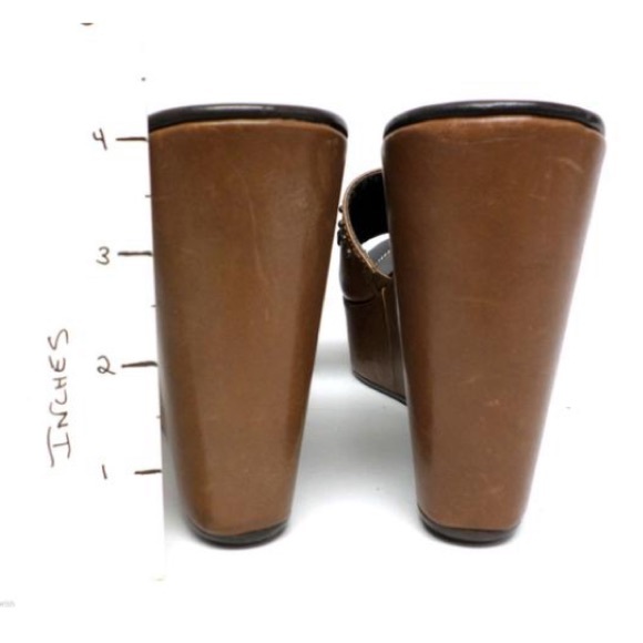 DP Couture Leather Brnz Studded Wedge sandal - Picture 8 of 10